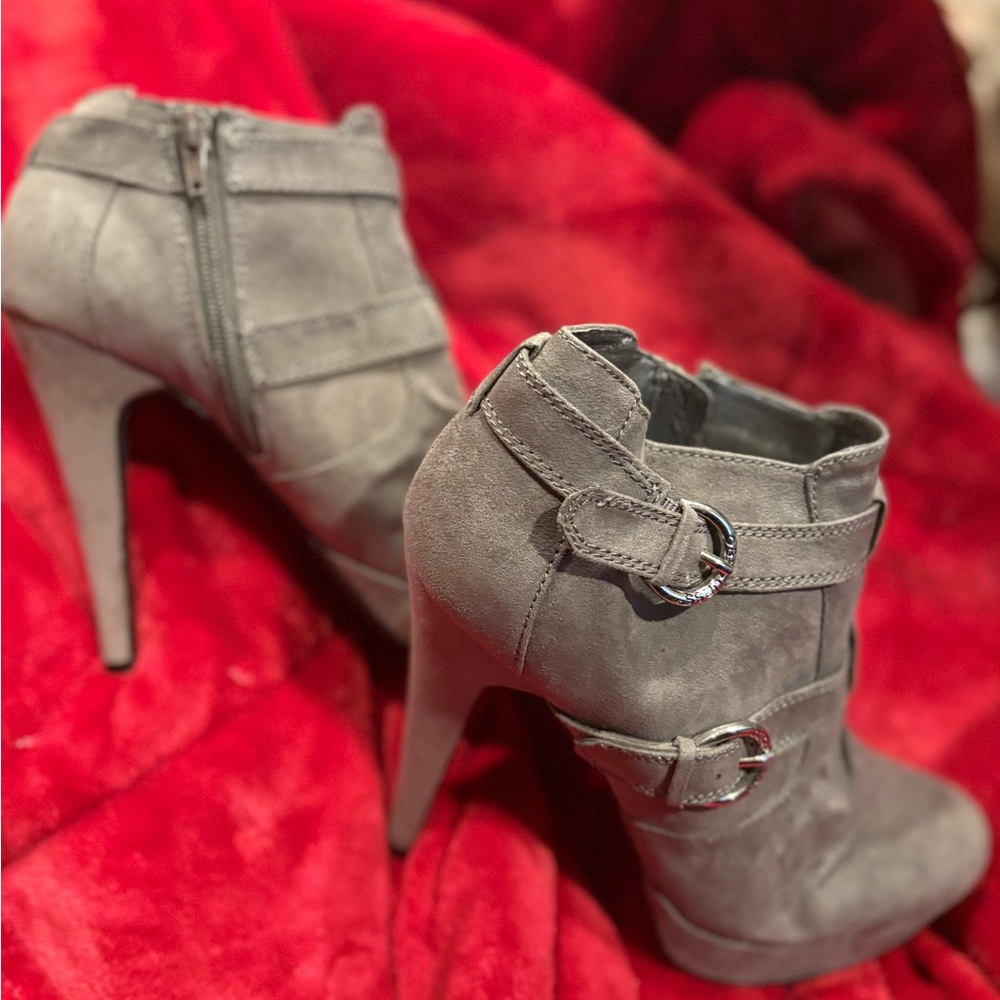 G by Guess Charcoal Heeled Ankle Boots